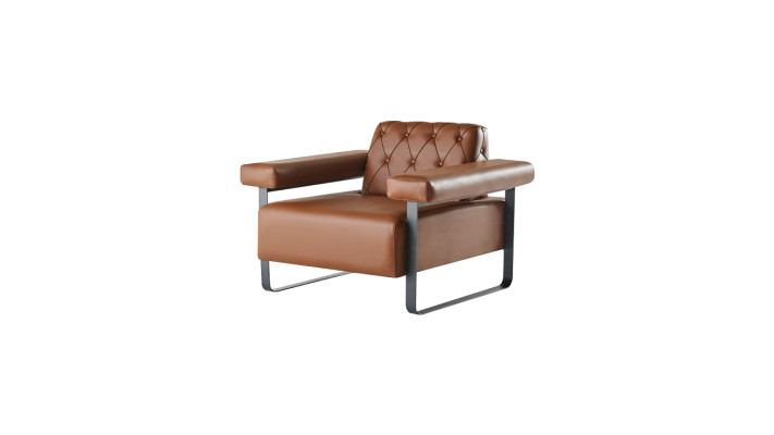 Sofas Modern Edelstahl 3-Sitzer Sofas Sessel Chesterfield Ledersofas