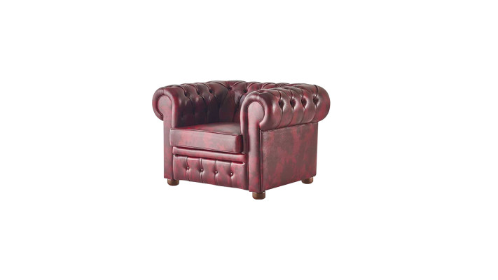 Sessel Chesterfield Bordeaux Einfarbig Chesterfield Wohnzimmer Klassisch