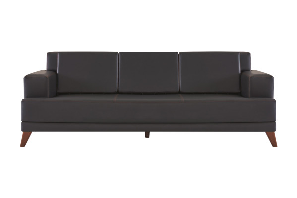 Modernnes Sofa-Set Ledersofas Schwarz 3-Sitzer 2-Sitzer Polster Kissen