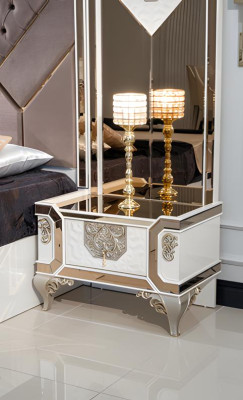 Schlafzimmer Set Bett + 2x Nachttische + Kleiderschrank 5tlg Komplett Möbel Hoz
