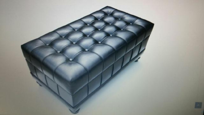 Chesterfield Fußhocker Hocker Ottoman Pufa Fußablage Polster Leder Textil