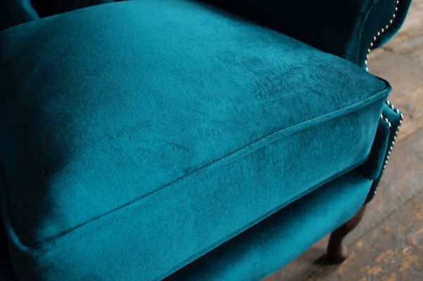 Ohrensessel Sessel Fernseh Design Polster Sofa Couch Chesterfield Textil Neu 347