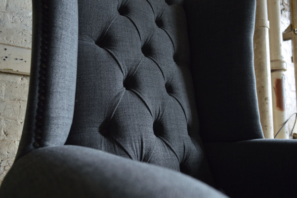 Ohrensessel Sessel Fernseh Design Polster Sofa Couch Chesterfield Textil Neu 344