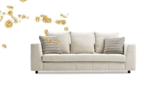 Luxus Modernes Sofa 3 Sitzer Polstersofa weiß Textill Sitz Design Couch Sofas