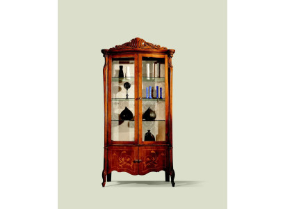 Möbel Klassische Vitrine Antik Stil Barock Rokoko Glasvitrine Wohnzimmer Holz
