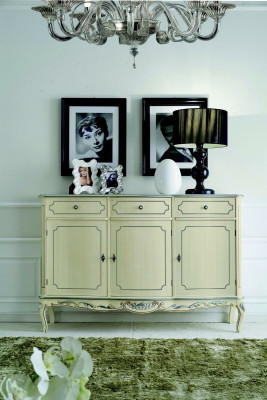 Design Möbel Stil Klassischer Kommode Weiss Sideboard Holz Italienische