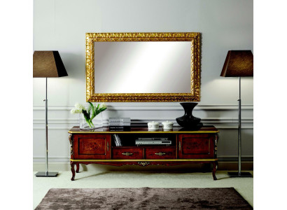 Luxus 2tlg Set Sideboard Lowboard rtv Spiegel Italienische Holz Möbel Holzmöbel
