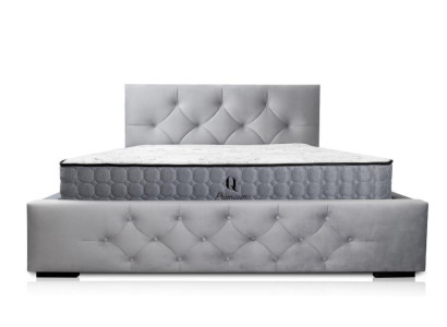 Bett Weiß Modern Design Stoff Polster Schlafzimmer Doppelbett Holz Elegantes Neu