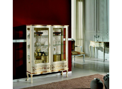 Design Holz Schrank Vitrinen Schränke Italienische Luxus Möbel Anrichte Barock Stil