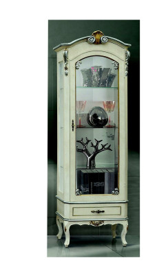 Klassische Luxus Möbel Holz Weiß Vitrine Schicke Vitrineschrank Italienische Möbel Neu