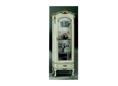 Klassische Luxus Möbel Holz Weiß Vitrine Schicke Vitrineschrank Italienische Möbel Neu