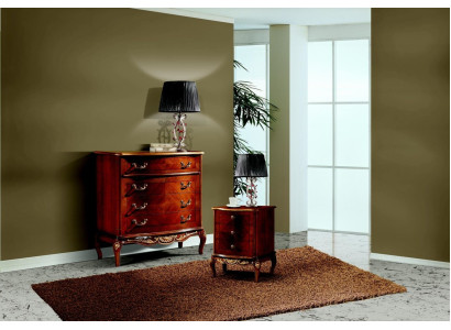 Luxus Italienische Möbel Groß Kommode Schrank mit 4 Schublade Holz Braun