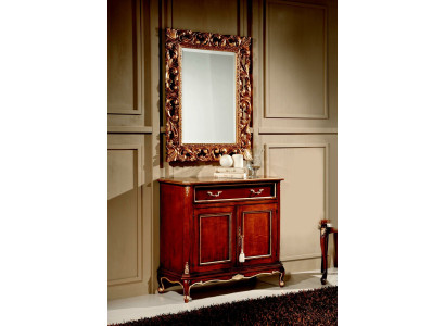 Holz Italienische Möbel 2tlg Set Möbel Stil Barock Luxus Kommode mit Spiegel