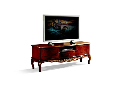 Designer Holz Barock TV-Schrank mit 2 Türen Schublade und Regal Italien