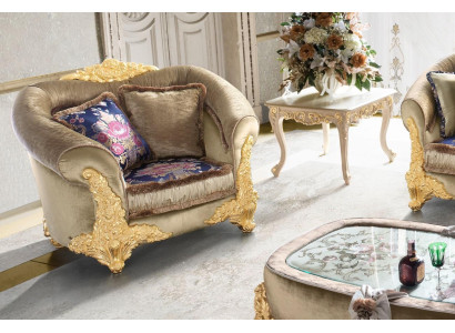 1 Sitzer Sessel Design Art déco Stuhl Polster Club Neu Relax Stoff Textil Lounge