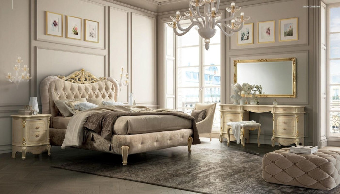 Bett Möbel Doppelbett Chesterfield Schlafzimmer Möbel Design Betten Italien Neu