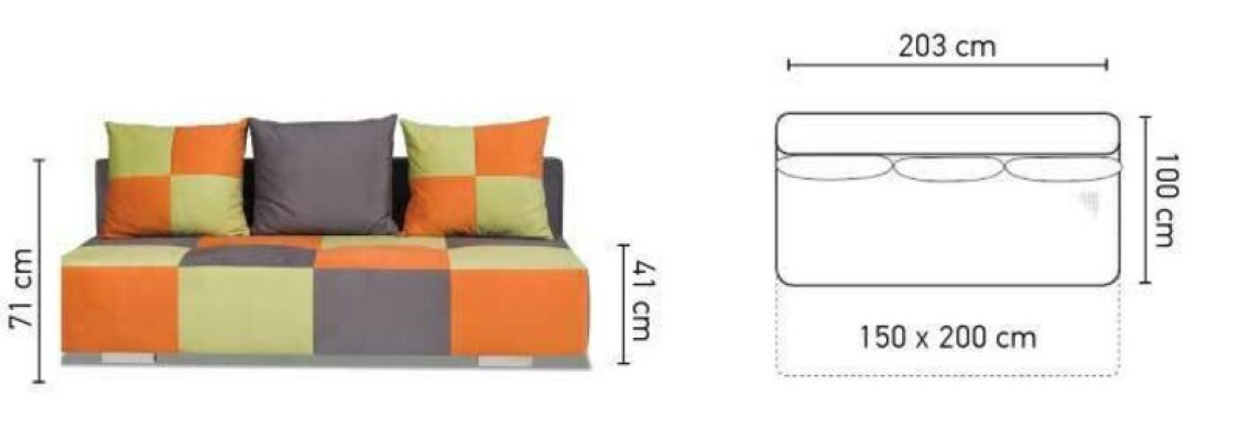 Ultrakompaktes modernes 3-Sitzer-Schlafsofa für Ihr Jugendstilhaus