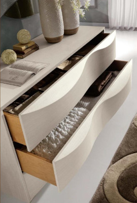 Set Kommode mit Spiegel Kommoden Konsole Gruppe Holz Schränk Schlafzimmer Modern