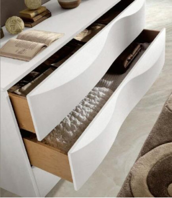Luxus Set Kommode mit Spiegel Kommoden Konsole Garnitur Holz Modern Design Weiß