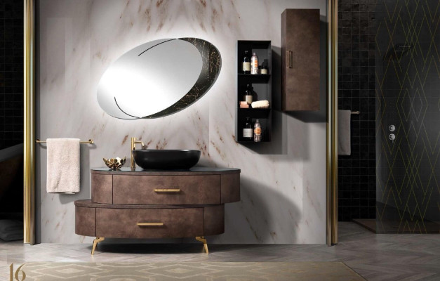 Badezimmer Waschbecken Wasserhahn Badmöbel Italy Stil Becken Badezimmer neu Set