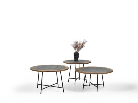Couchtisch Design Holz Rund Braun Beistell Tisch Wohnzimmer Tische Neu