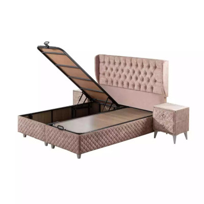 Betten Hotelbett 160x200cm inkls. Matratze Bettgestell Design weiches Bettbett