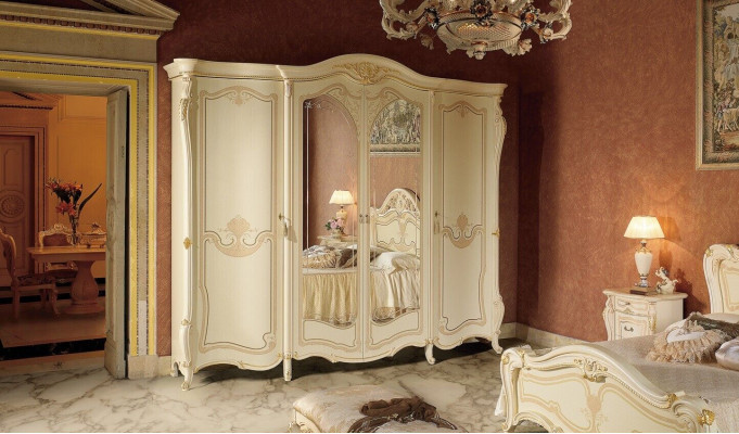 Schlafzimmer Möbel Italien Holzschrank Kleiderschrank Schrank Echtholz Massive
