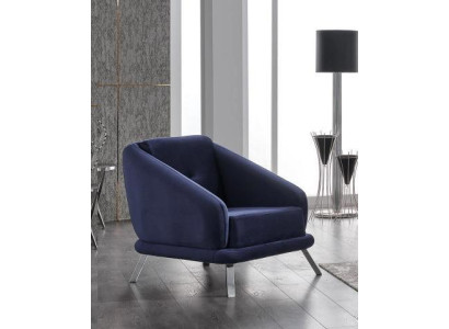 Sessel Luxus Wohnzimmer Modern Design Textil Möbel Luxus Sitz Blau
