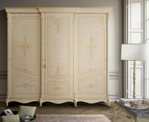 Schrank Kleiderschrank Barock Stil Klassische Möbel Schlafzimmer Schränke Holz