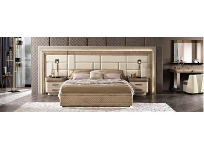 Schlafzimmermöbel Bett Massiv Beige Italienische Möbel Holz Doppelbett