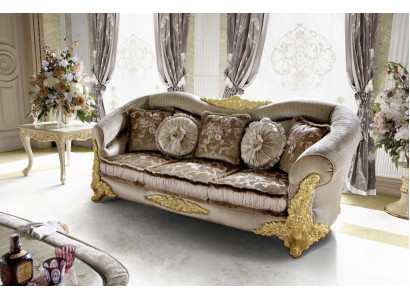 Möbel Textilsofa Barock 3 Sitz Klassischer Dreisitzer Sofa Couch Polster
