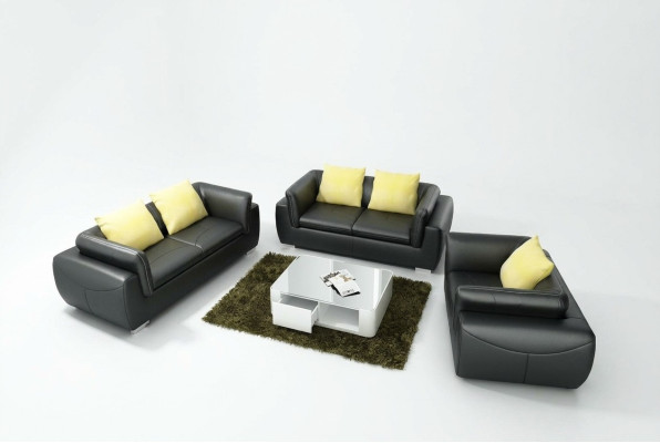 Ledersofa Couch Wohnlandschaft 3+2+1 Sitzer Garnitur Design Modern Sofa F_3014D