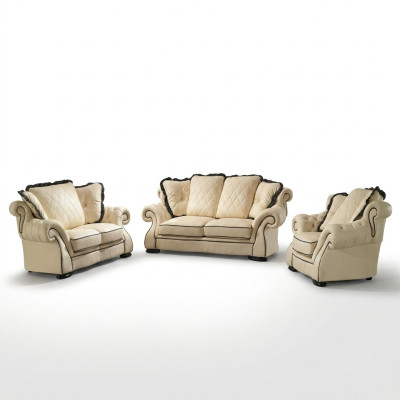 Polster Sofas Leder Sitz  XXL Big 3 Sitzer Sofa Couch Design Couchen