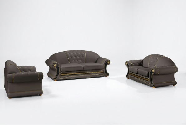 Klassische Designer 3 Sitzer Chesterfield Leder Couch Polster Sitz ohne 2+1 Neu