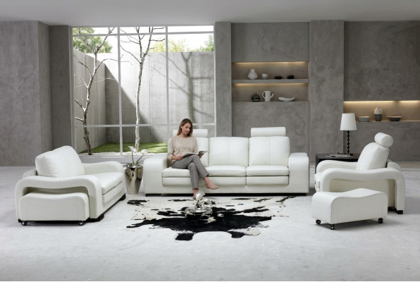 Ledersofa Couch Wohnlandschaft 3+2+1 Sitzer Garnitur Design Modern Sofa A1112