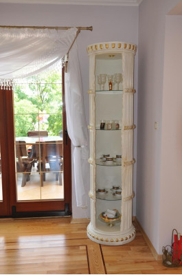 Vitrine Bar Eck Regal Glas Amphore Bodenfase Säule Schrank Vitrinen Regale 1860