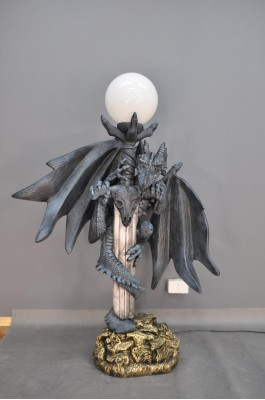 XXL Design Gothik Stehleuchte Lampe Stand Leuchte Leuchten Drachen Lampen 143cm