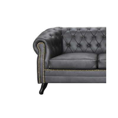 Chesterfield Sofagarnitur Sofa 3+1 Couch Polster Set Sofas Couchen Couchen Leder
