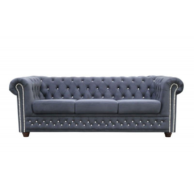 Chesterfield Sofagarnitur 3+2+1 Schlafsofa Sofa Couch Polster Leder Sofas Bett