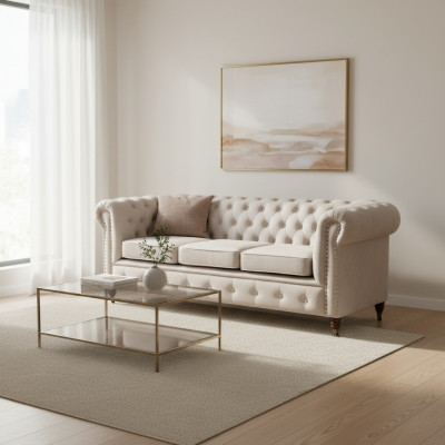 Design Klassiker Chesterfield Polster Sofa Couch Garnitur 3 Sitzer Ledersofa Neu