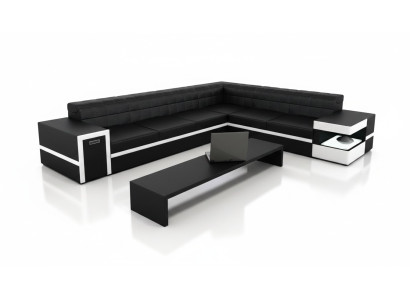 Ledersofa Sofa Couch Sofas Polster Sitz Ecksofa Wohnlandschaft Big XXL