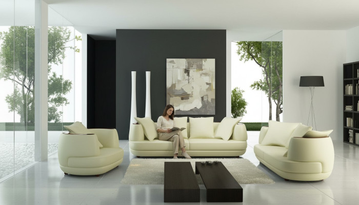 Luxus Design Sofagarnitur Klassische Leder Couch Polster Sitz Set Sofa