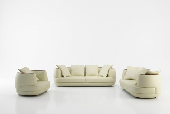 Luxus Design Sofagarnitur Klassische Leder Couch Polster Sitz Set Sofa
