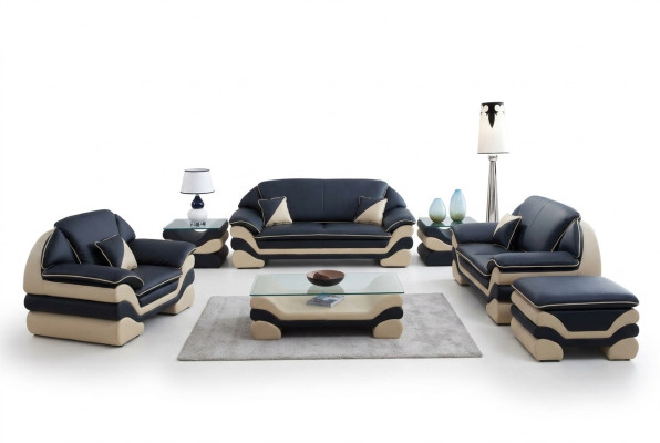 Klassische Couch Polster Sofagarnitur 3+2+1 Komplett Set Leder Sofas