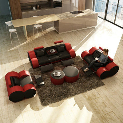 Moderne Wohnzimmer Couch Sitz Polster Garnitur Sofas 3+2+1 Design