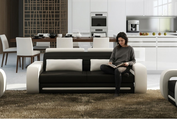 Ledersofa Couch Sofas Couchen 3 Sitzer Design Modern Sofa 3Sitzer Davos