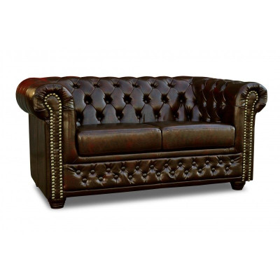 Chesterfield Sofa York 2 Sitzer mit Bettfunktion Couch Polster Sofas Couchen Neu