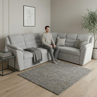 Schlafsofa Ausziehbare Couch Stoff Eck Sofa Polster Ecke Textil Couchen Verso