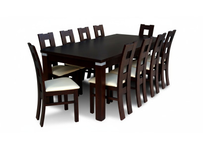 Tische Essgruppe Tisch 10 Stühle Esszimmer Garnitur Stuhl Set Holz