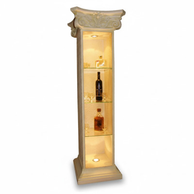 XXL Vitrine Bar Regal Glas Bodenfase Schrank Vitrinen Säule Wohnzimmer 1851 Neu